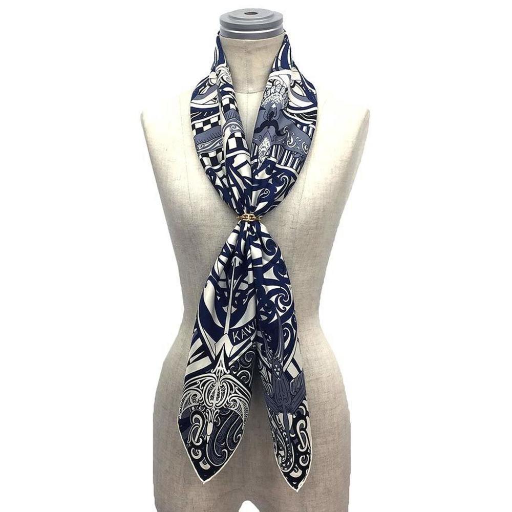 Hermes Hermes Scarf Muffler Kare 90 Kawa Ora Kawa Ora 20ss 100% Silk Navy/Ivo... View 2